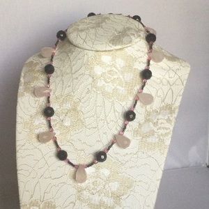 Gorgeous hand made necklace with different beads.